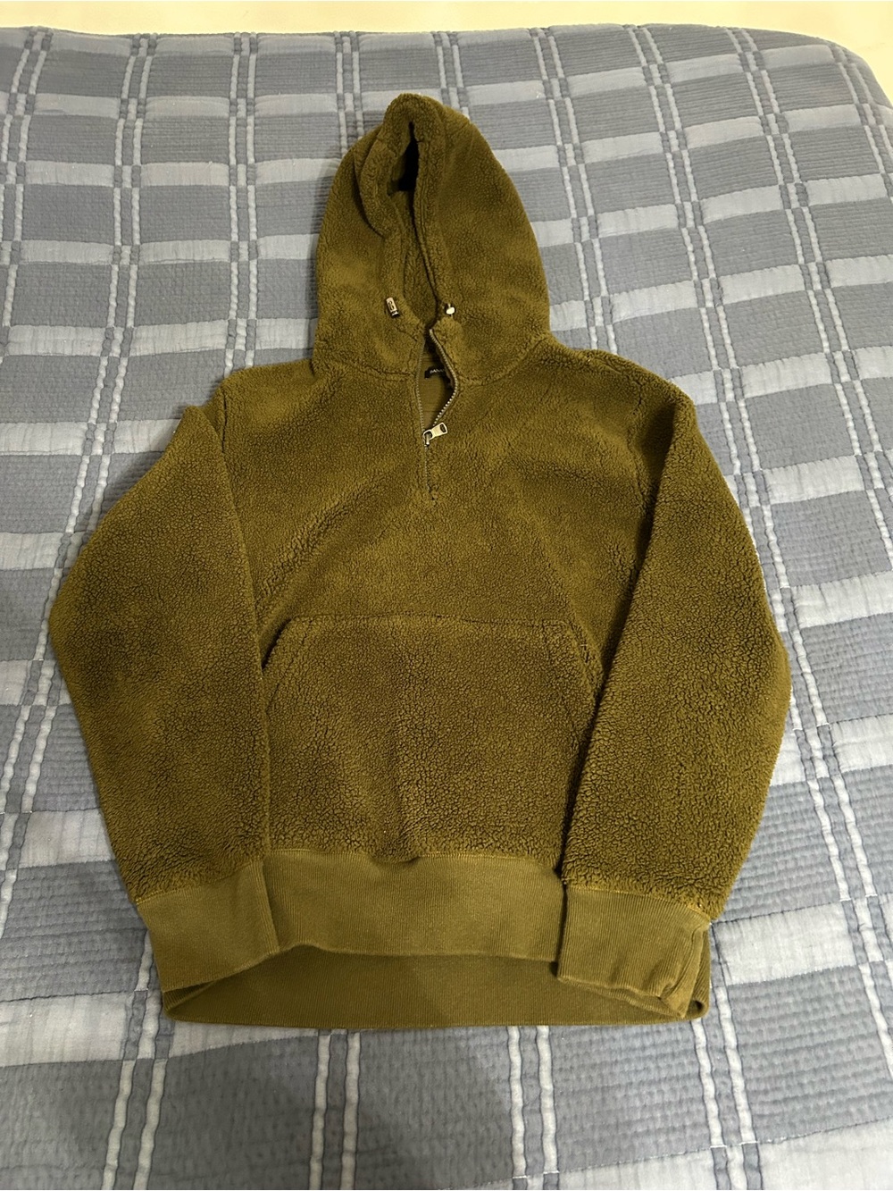 Olive Green Sherpa Hoodie - Banana Republic Men's Pullover